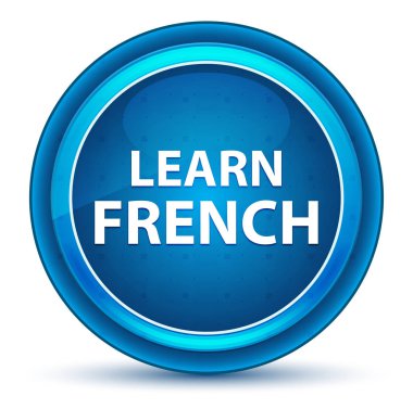 Fransızca Eyeball Mavi Yuvarlak Düğme öğrenin