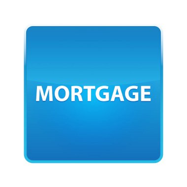 Mortgage parlak mavi kare düğmesi