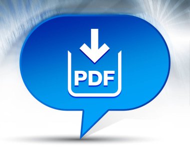 Pdf belge indir simgesi mavi kabarcık arka plan