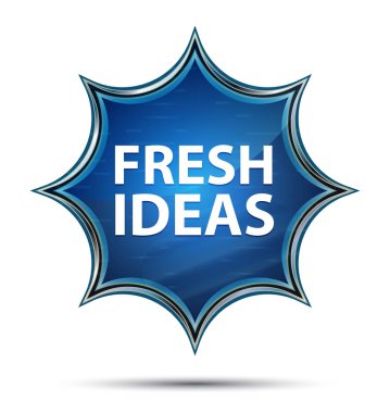 Taze Fikirler büyülü camsı güneş patlaması mavi düğme