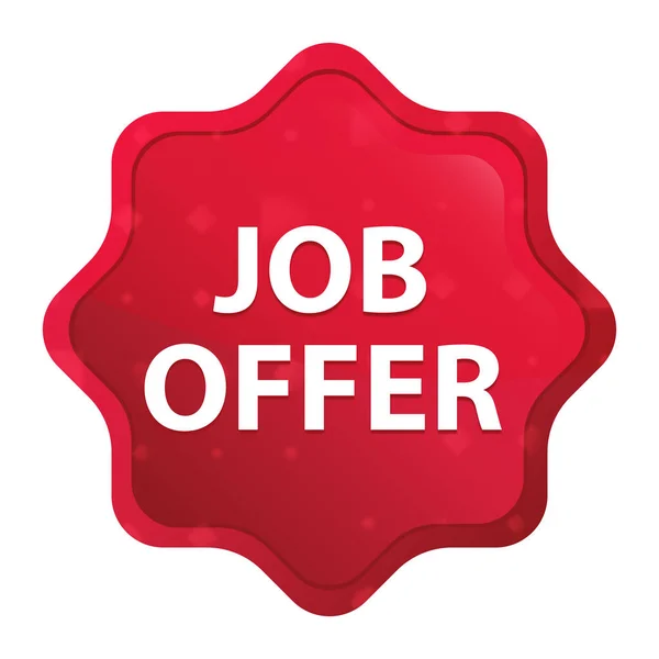 Job Offer misty rose red starburst sticker button