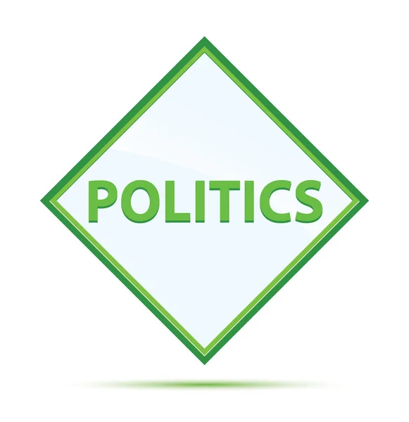 政治現代抽象的な緑のダイヤモンドボタン — ストック写真