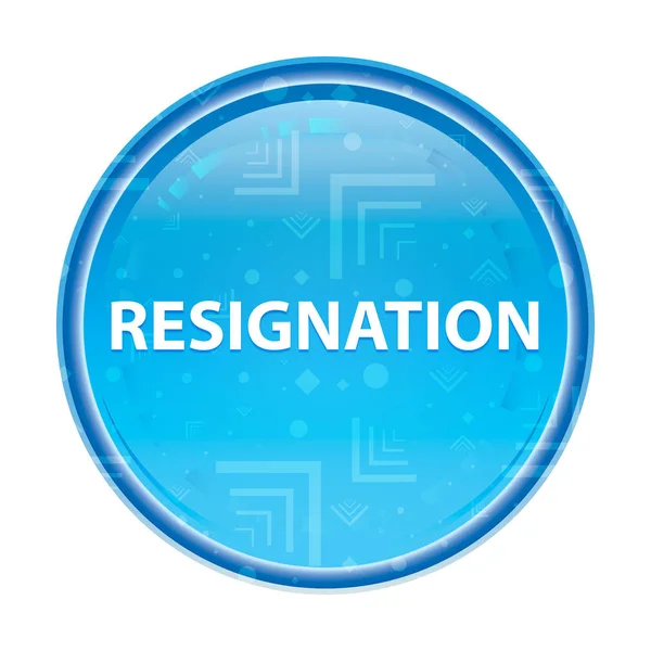 Resignation floral blue round button — Stock Photo, Image