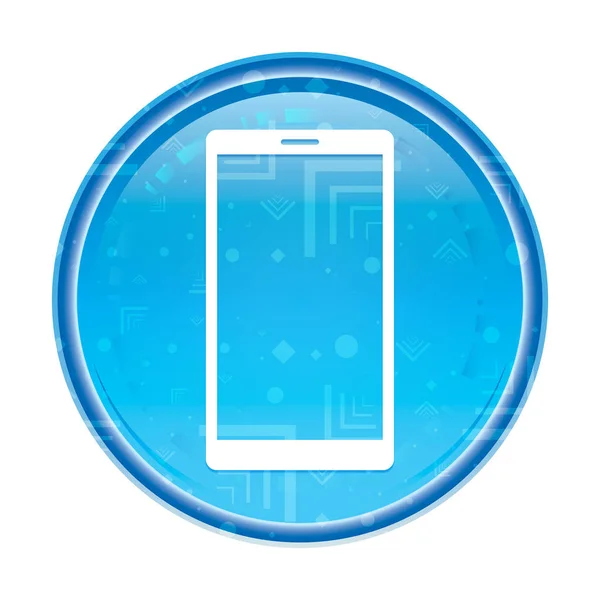 智能手机图标花卉蓝色圆形按钮 — 图库照片