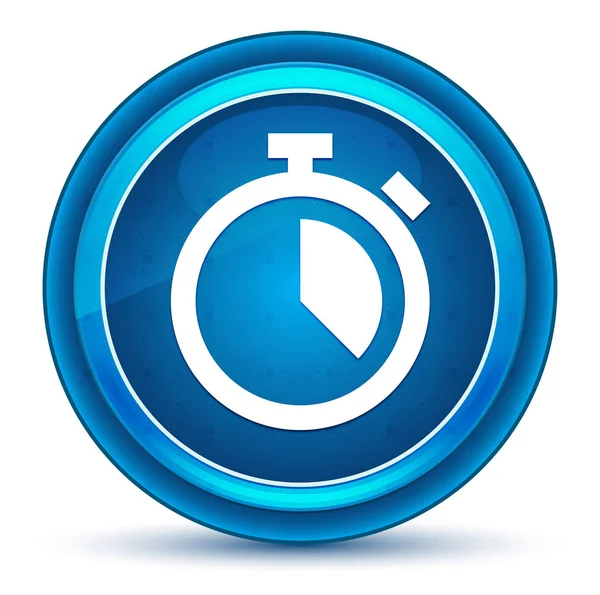 Kronometre simgesi göztopu mavi yuvarlak düğme — Stok fotoğraf