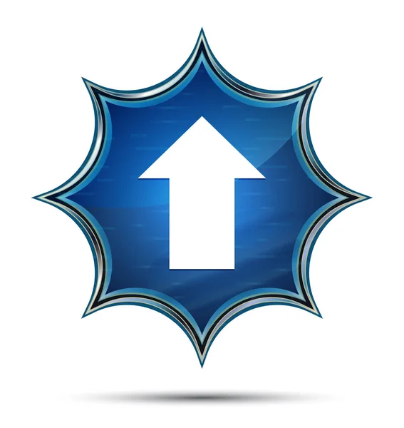 Carregar ícone mágico vítreo sunburst botão azul — Fotografia de Stock