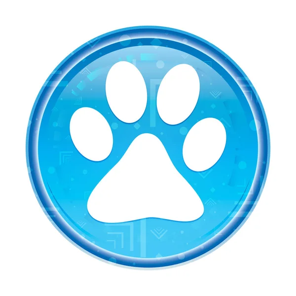 Djur Paw Print Icon blommig blå rund knapp — Stockfoto