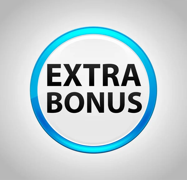Extra bonus ronde blauwe drukknop — Stockfoto