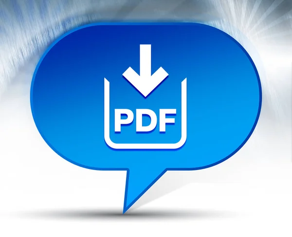 PDF έγγραφο λήψη εικονίδιο μπλε φούσκα φόντο — Φωτογραφία Αρχείου