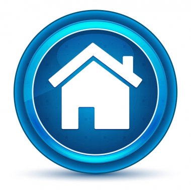 Ev simgesi göz küresi mavi yuvarlak düğme