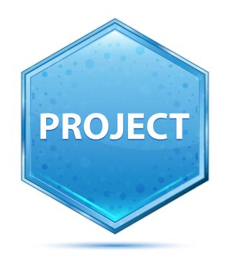 Proje kristal mavi altıgen düğmesi