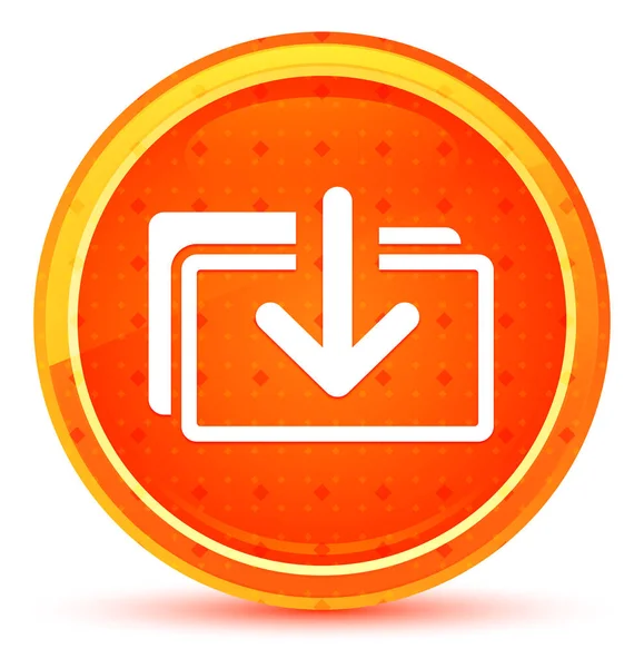Baixar ícone de arquivos botão redondo laranja natural — Fotografia de Stock