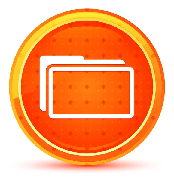Folder icon natural orange round button
