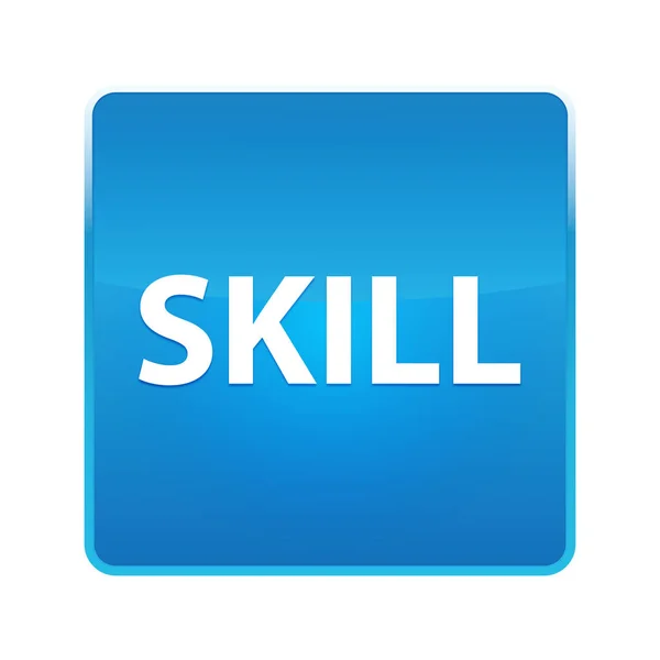 Skill Shiny blå fyrkantig knapp — Stockfoto