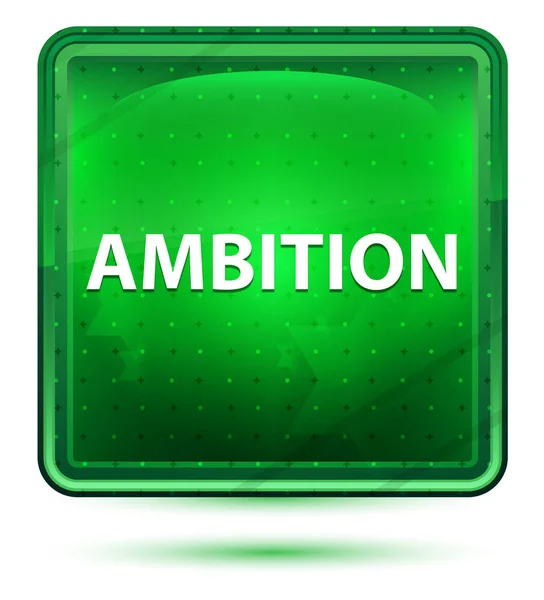 Ambition Bouton carré vert clair néon — Photo
