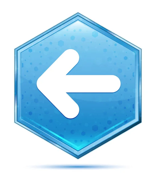 Šipka zpět – tlačítko se symbolem křišťálového modrého šestiúhelníku — Stock fotografie