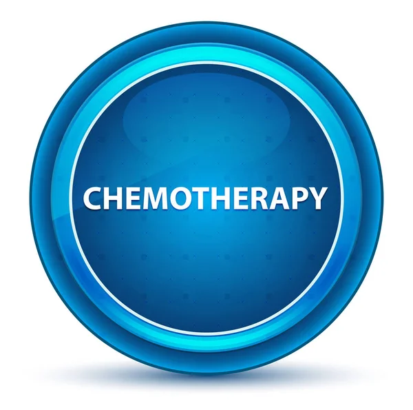 Синяя круглая кнопка для химиотерапии — стоковое фото
