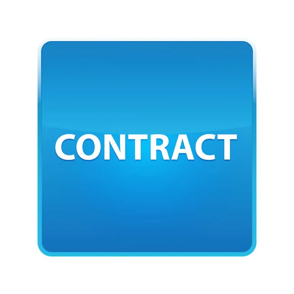 Kontrakt glänsande blå fyrkantig knapp — Stockfoto
