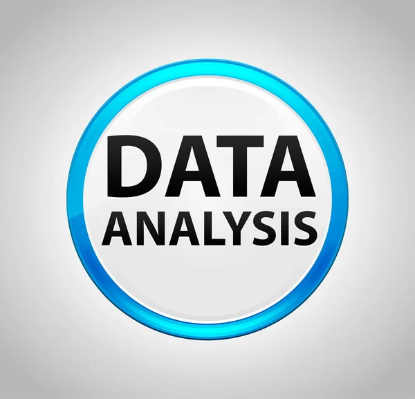 Tombol Dorong Biru Bundar Analisis Data — Stok Foto