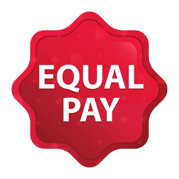 Equal Pay misty rose red starburst sticker button