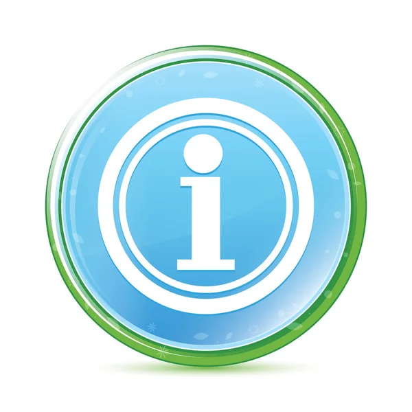 Információs ikon természetes Aqua cián kék kerek gomb — Stock Fotó