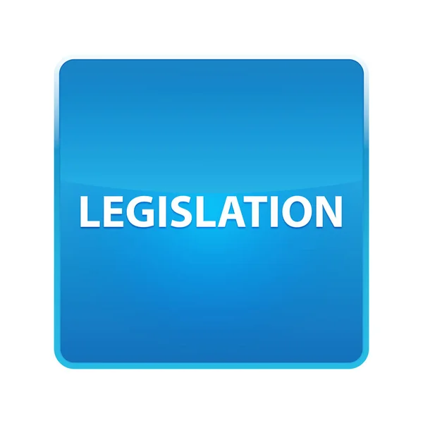 Ustawodawstwo błyszczące niebieski przycisk kwadratowy — Zdjęcie stockowe