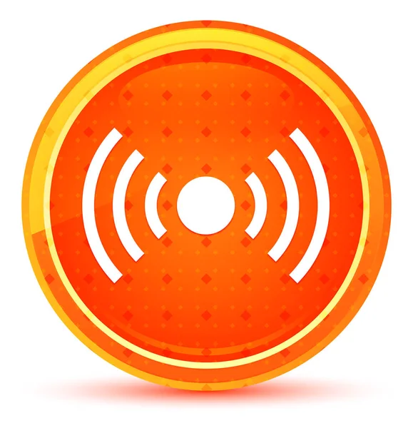 Ağ sinyal simgesi doğal turuncu yuvarlak düğme — Stok fotoğraf