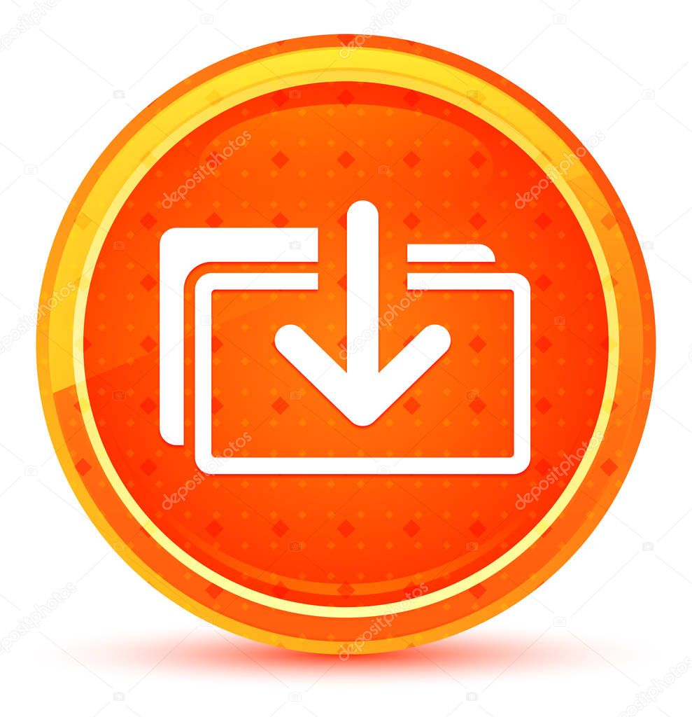 Download files icon natural orange round button