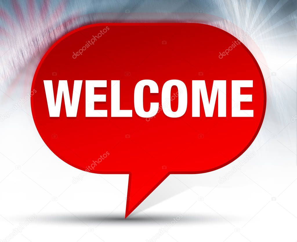 Welcome Red Bubble Background