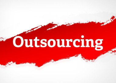 Outsourcing Kırmızı Fırça Soyut Arka Plan İllüstrasyon