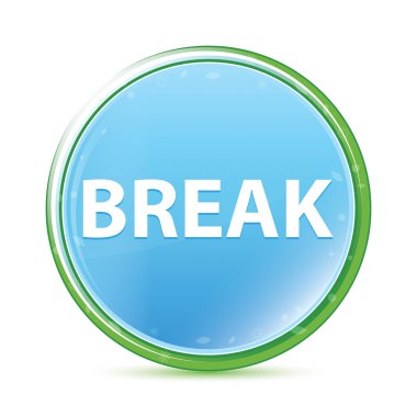 Break doğal su cyan mavi yuvarlak düğme