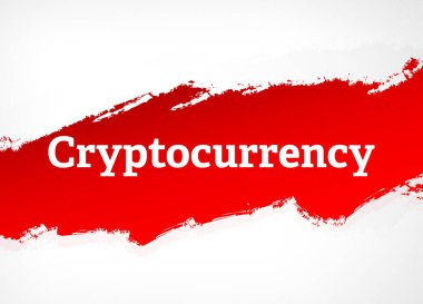 Cryptocurrency Kırmızı Fırça Soyut Arka Plan İllüstrasyon