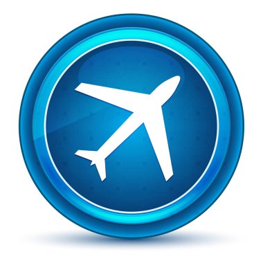 Düzlem simgesi göz küresi mavi yuvarlak düğme