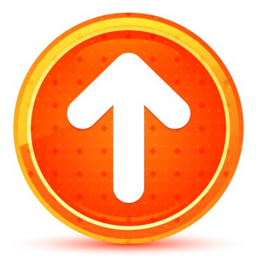 Yukarı ok simgesi doğal turuncu yuvarlak düğme