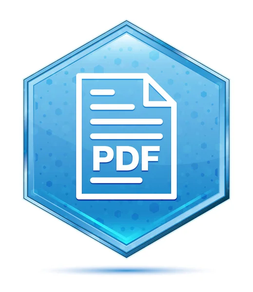 PDF document page icon crystal blue hexagon button — Stock Photo, Image