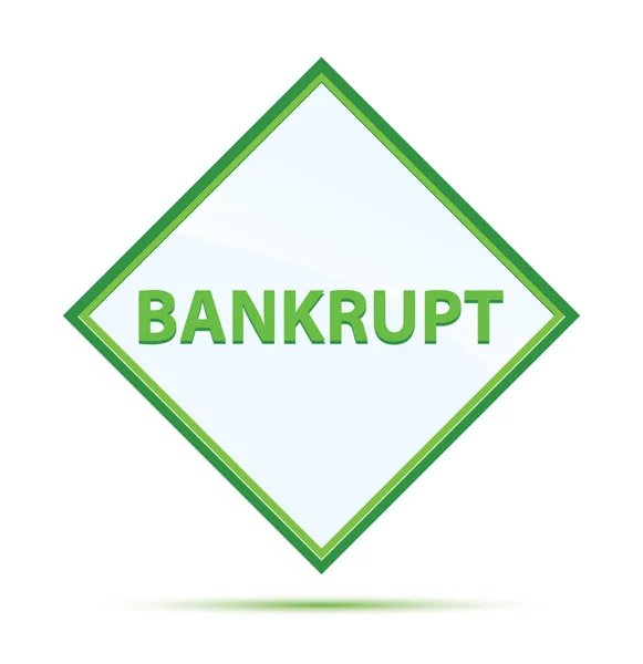 Bankrupt moderno abstrato botão diamante verde — Fotografia de Stock