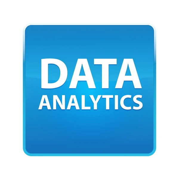 Analisis data mengkilap tombol persegi biru — Stok Foto