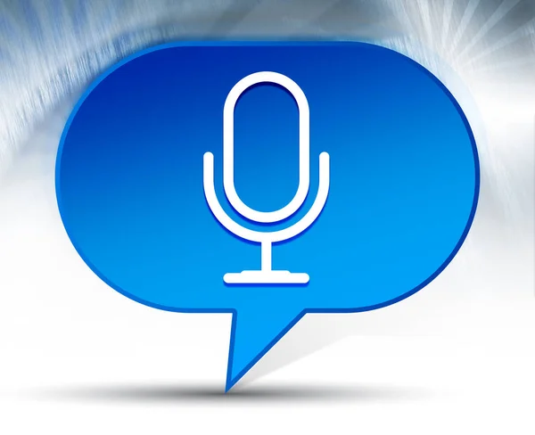 Иконка микрофона синий пузырь — стоковое фото