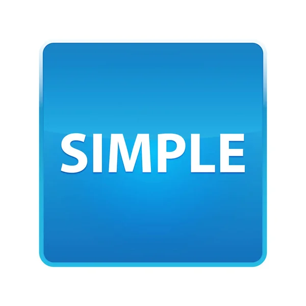 Simple shiny blue square button — Stock Photo, Image