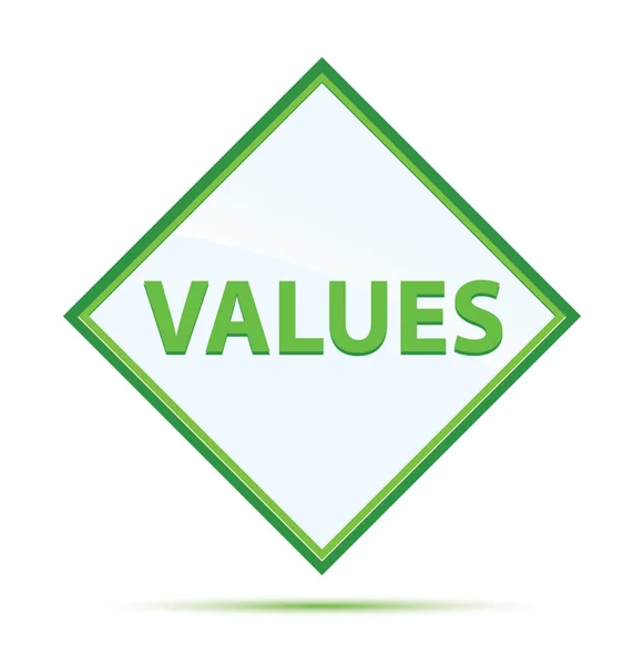 Values modern abstract green diamond button — Stock Photo, Image