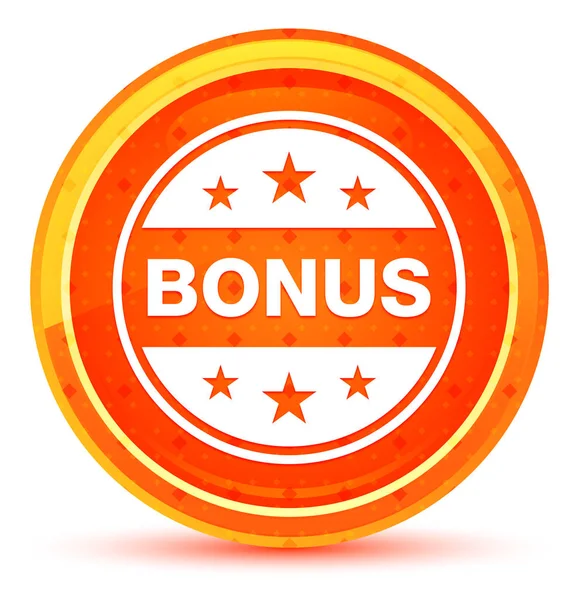Bonus badge pictogram natuurlijke oranje ronde knop — Stockfoto