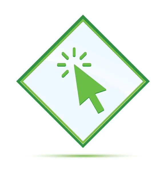 Cursor Klik pictogram moderne abstracte groene ruit knop — Stockfoto