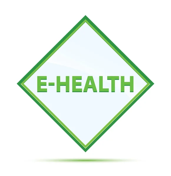 E-Health μοντέρνο αφηρημένο πράσινο διαμάντι κουμπί — Φωτογραφία Αρχείου