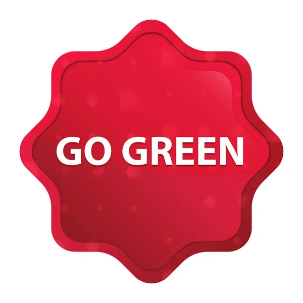 Ga groene Misty Rose Rode Starburst sticker knop — Stockfoto