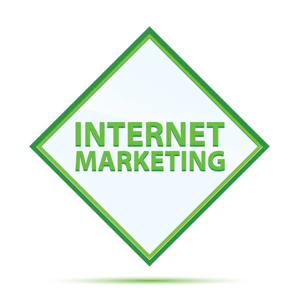 Marketing en Internet moderno abstracto botón de diamante verde — Foto de Stock