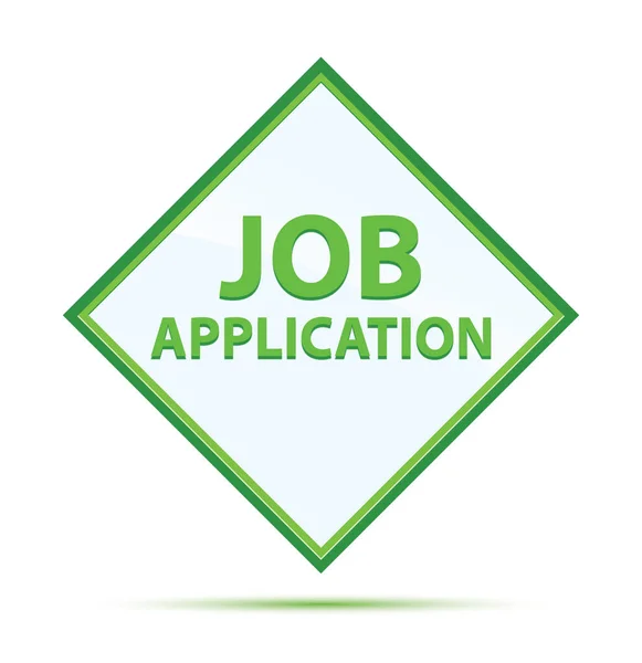 Emploi Application moderne abstrait diamant vert bouton — Photo