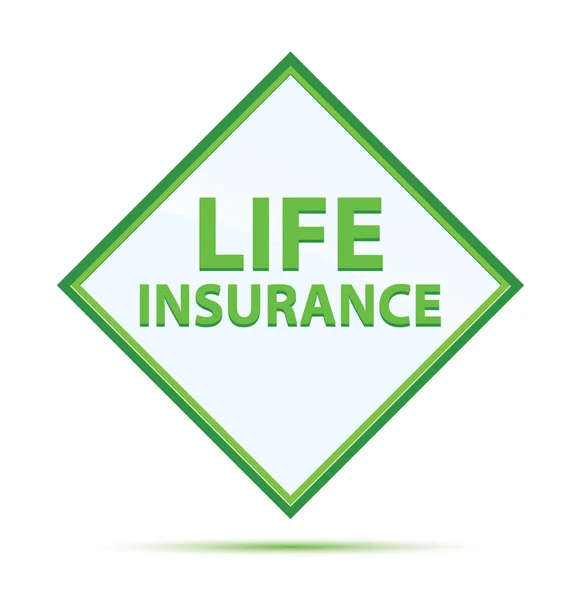 Life Insurance modern abstract green diamond button — Stock Photo, Image