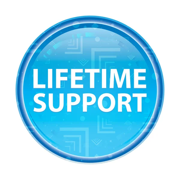 Livstids stöd blommig blå rund knapp — Stockfoto
