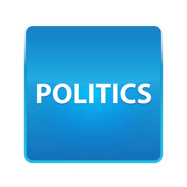 政治光沢のある青い正方形のボタン — ストック写真