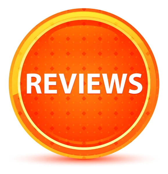 Reviews Natural Orange Round Button — Stock Photo, Image